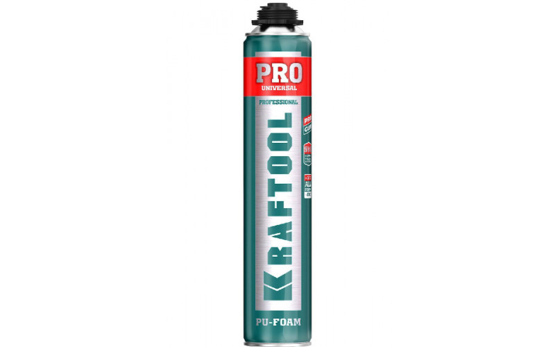 Пена KRAFTOOL PRO, 750 мл, пистолетная, всесезонная, SVS, выход до 45 л,(41182_z01)